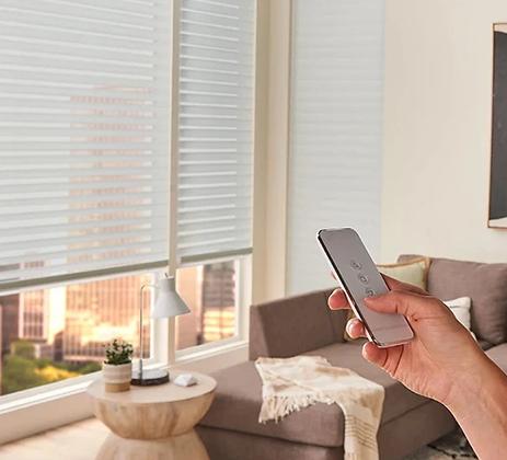 What is the advantage of a roller shade with remote control?