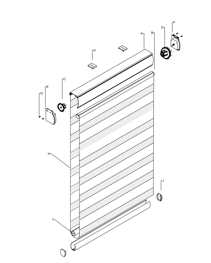 Cordless Zebra Blinds - Easy Lift Spring System
